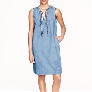 **LAST CALL** J. Crew Chambray Washed Denim V-neck Dress Sz 4